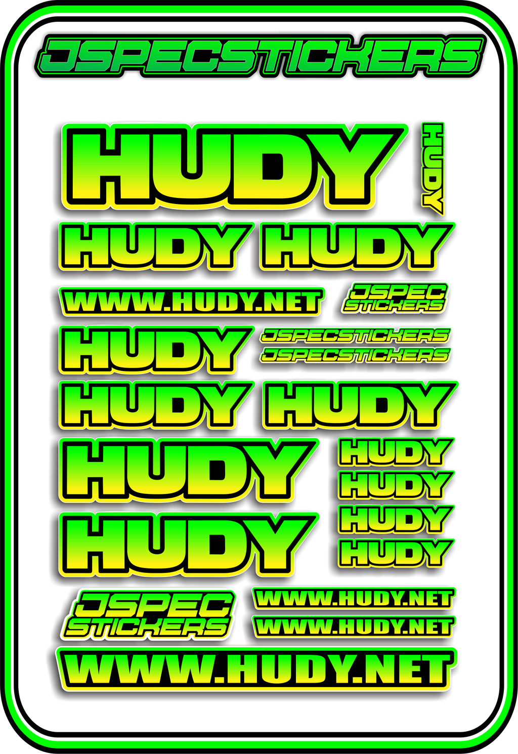 HUDY RC STICKER SHEET A5 - Jspec Stickers