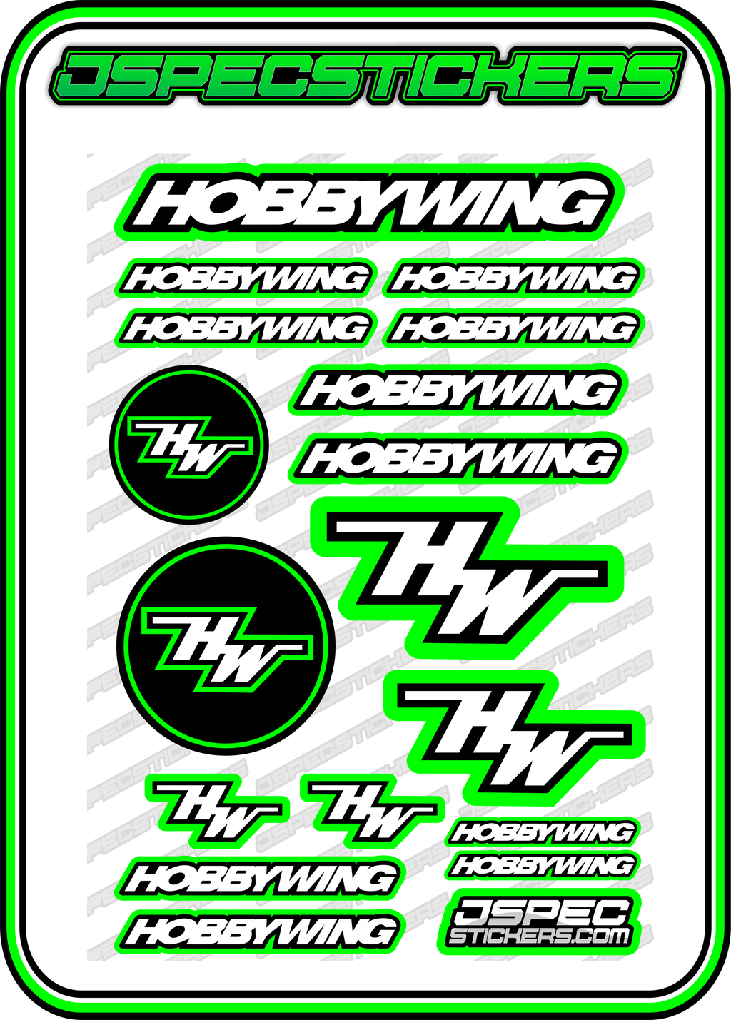 HOBBYWING RC STICKER SHEET A5 'RK EDITION' - Jspec Stickers