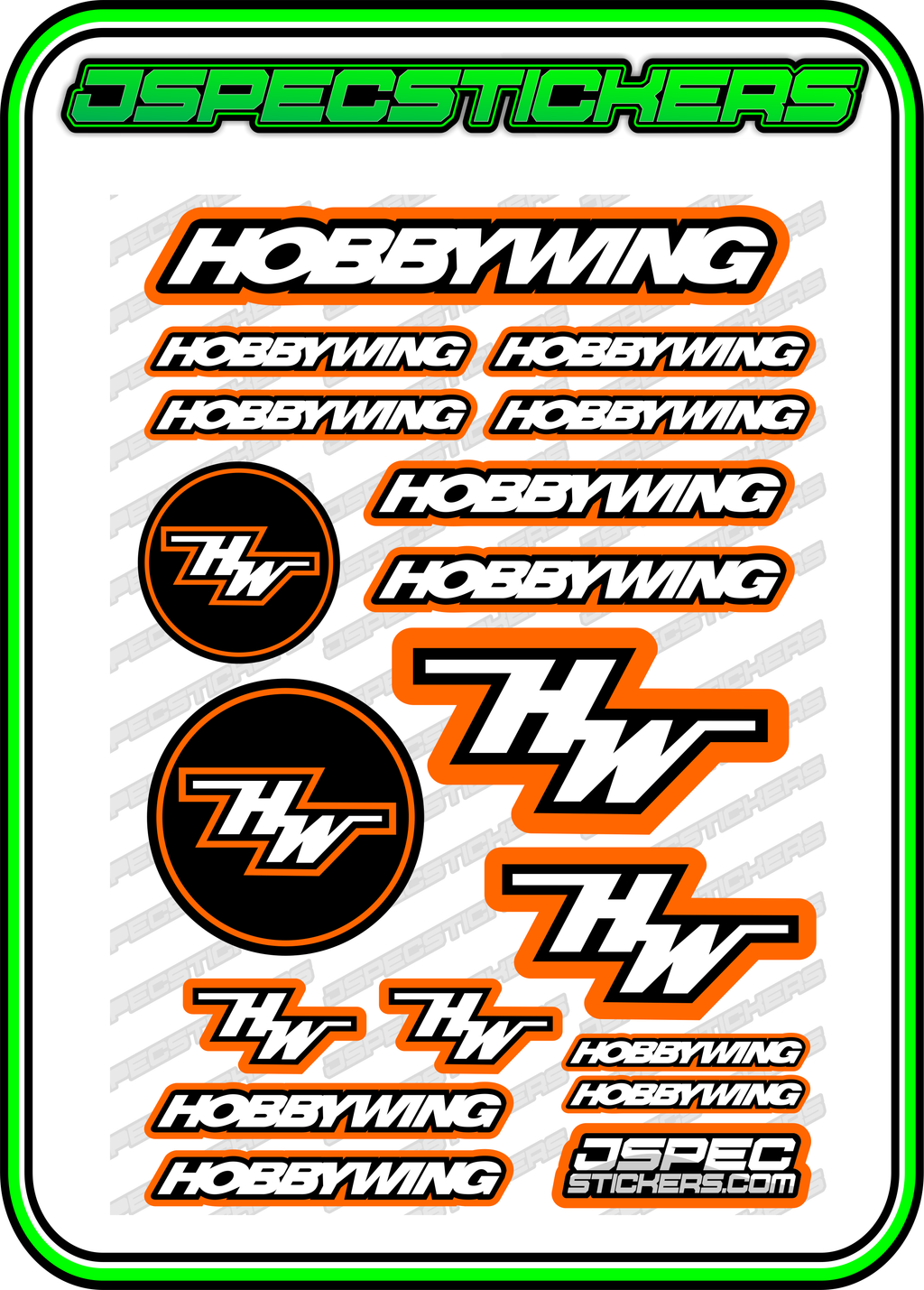HOBBYWING RC STICKER SHEET A5 'RK EDITION' - Jspec Stickers