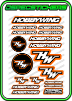 HOBBYWING RC STICKER SHEET A5 'RK EDITION' - Jspec Stickers
