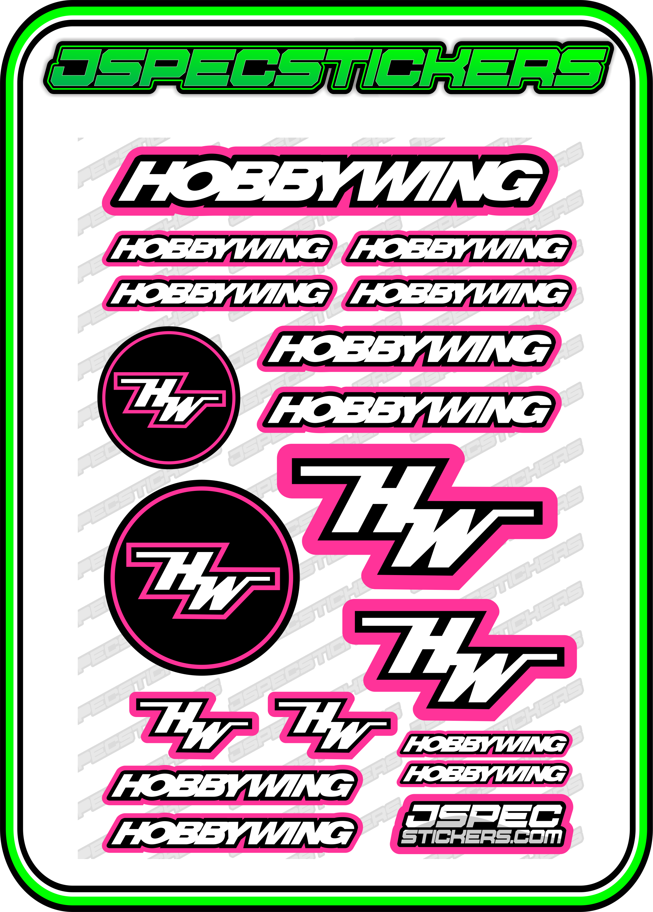HOBBYWING RC STICKER SHEET A5 'RK EDITION' - Jspec Stickers