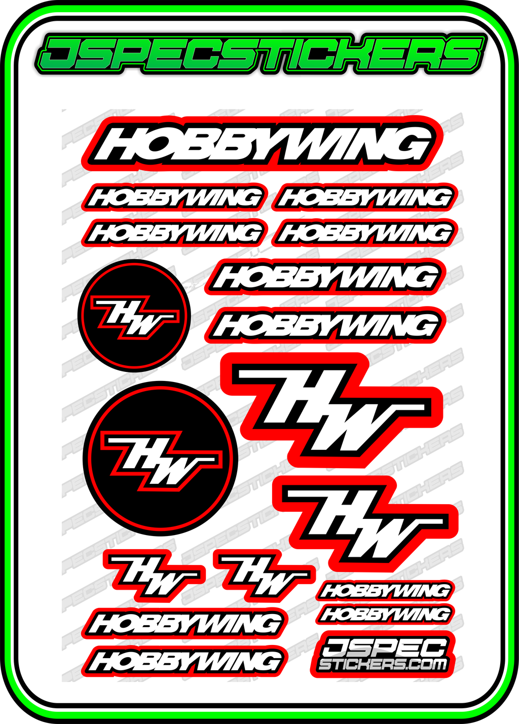 HOBBYWING RC STICKER SHEET A5 'RK EDITION' - Jspec Stickers