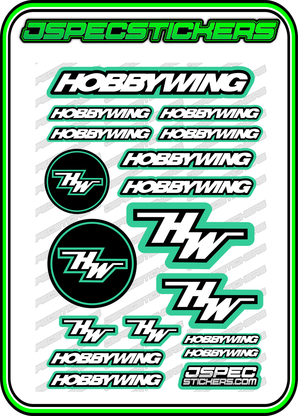 HOBBYWING RC STICKER SHEET A5 'RK EDITION' - Jspec Stickers