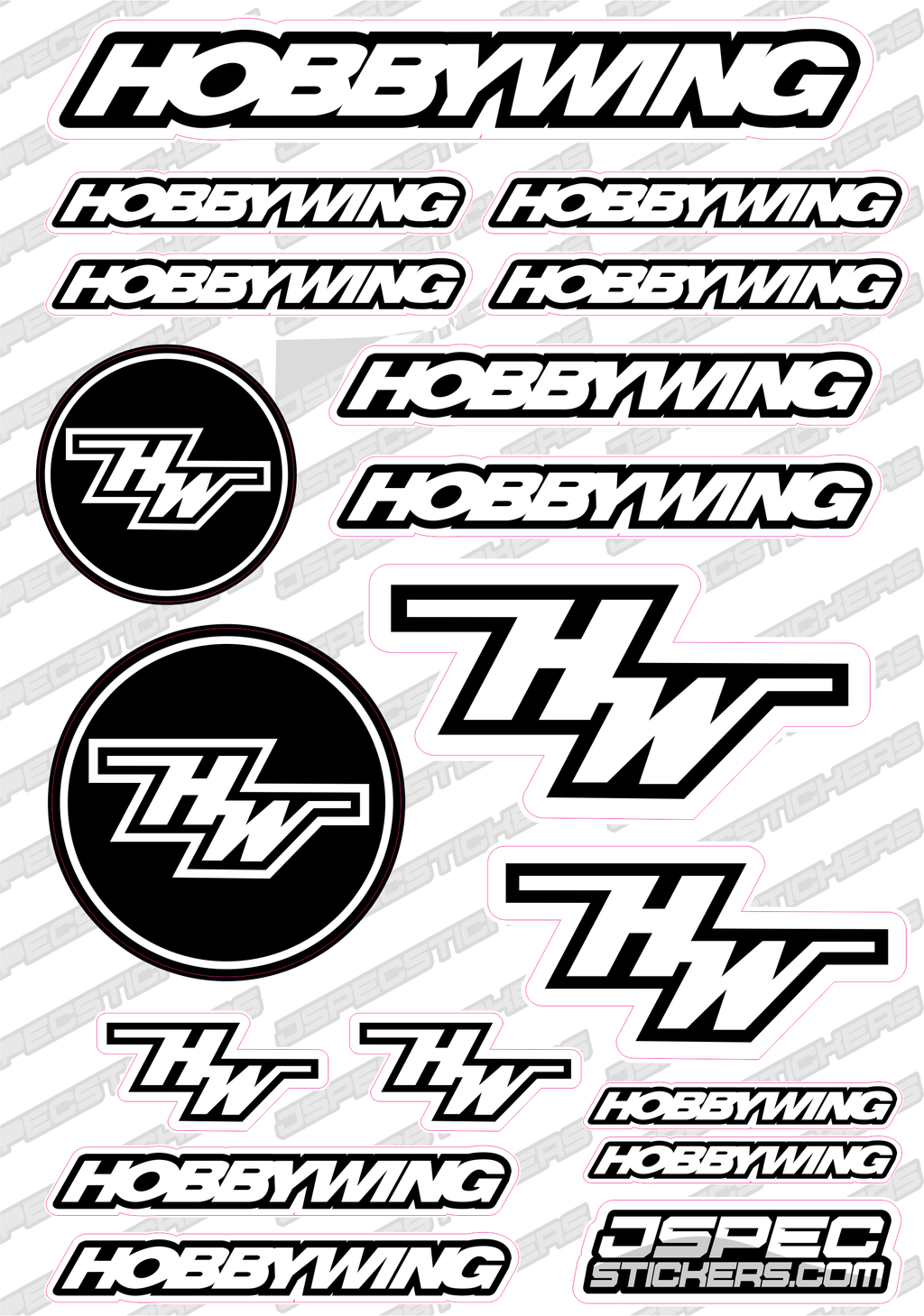 HOBBYWING RC STICKER SHEET A5 'RK EDITION' - Jspec Stickers