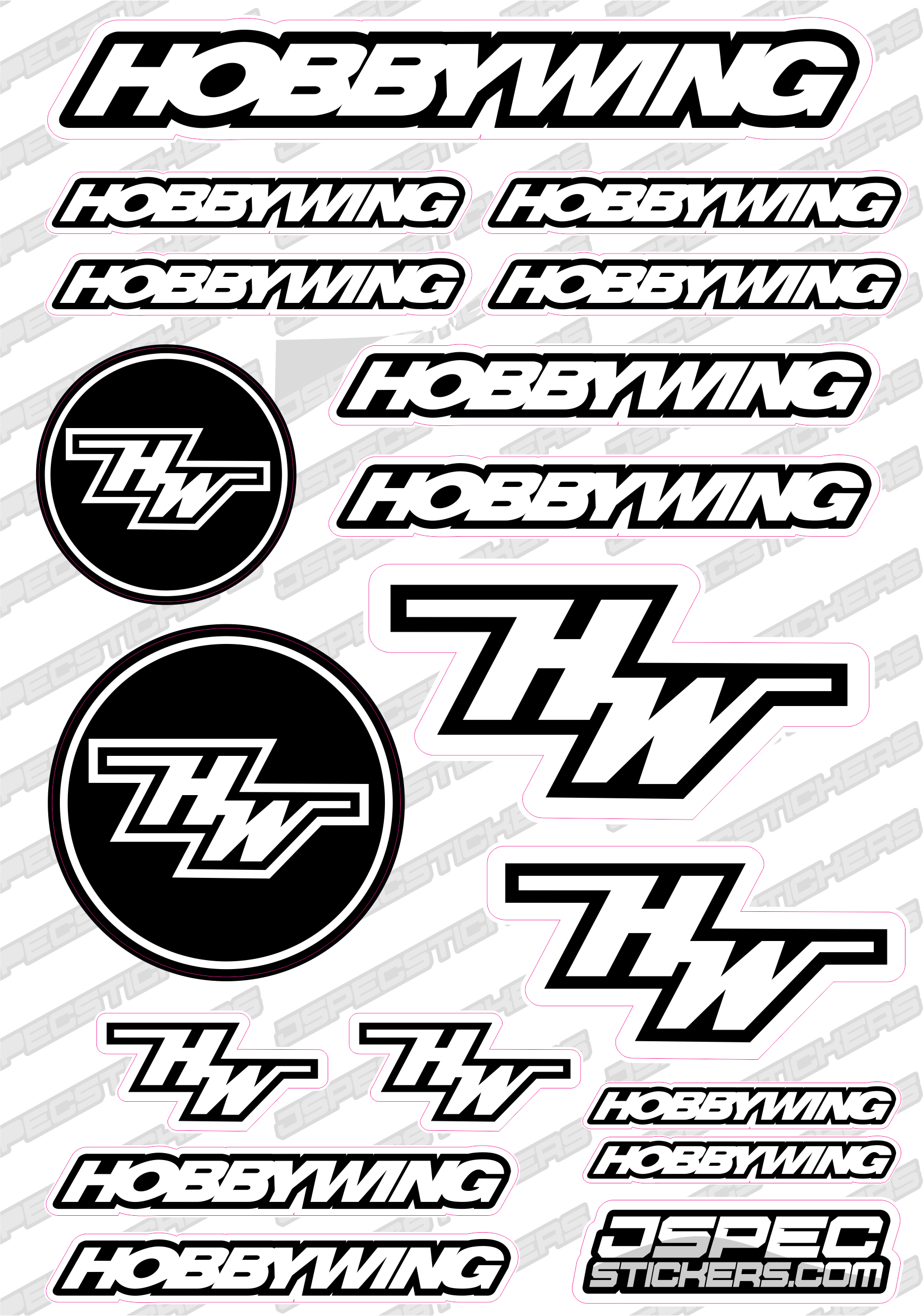 HOBBYWING RC STICKER SHEET A5 'RK EDITION' - Jspec Stickers