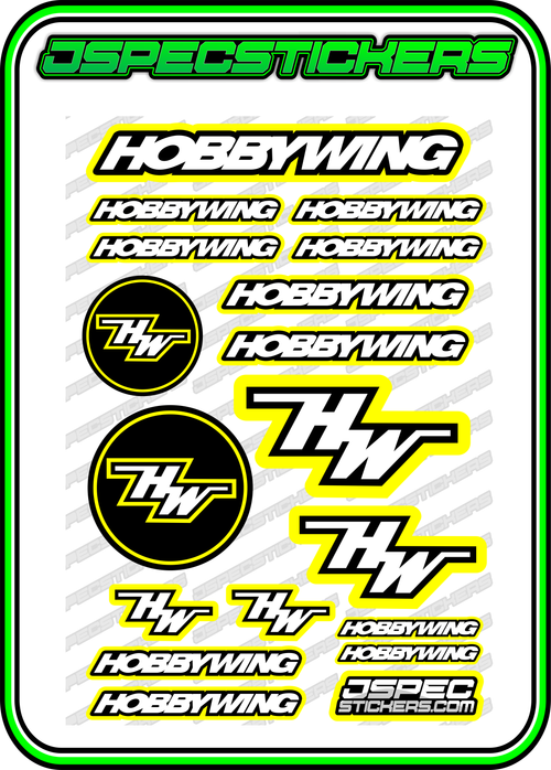 HOBBYWING RC STICKER SHEET A5 'RK EDITION' - Jspec Stickers
