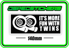 ITS MORE FUN WITH TWINS BUMPER STICKER - Jspec Stickers