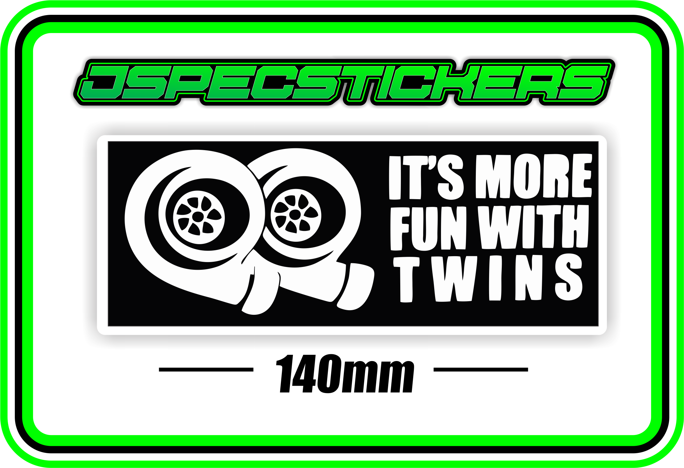 ITS MORE FUN WITH TWINS BUMPER STICKER - Jspec Stickers