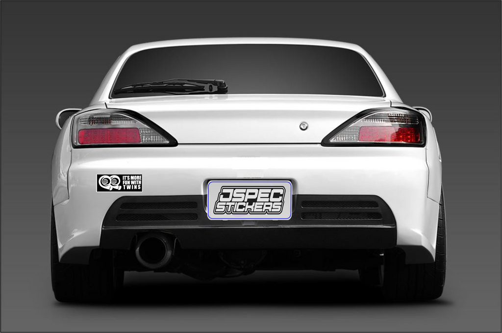 ITS MORE FUN WITH TWINS BUMPER STICKER - Jspec Stickers