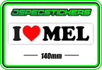 I LOVE MEL BUMPER STICKER - Jspec Stickers