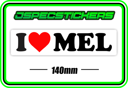 I LOVE MEL BUMPER STICKER - Jspec Stickers