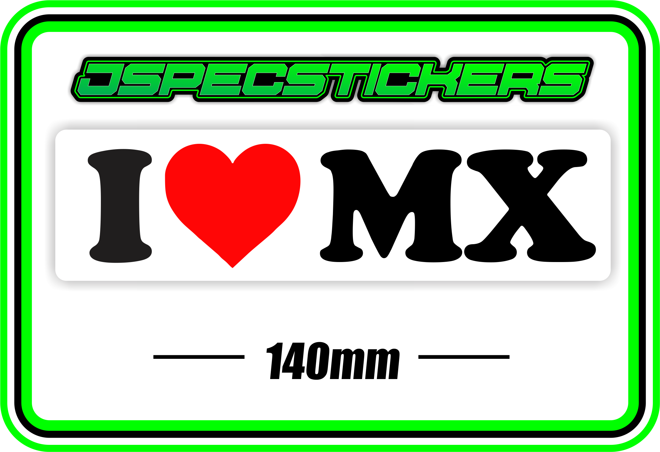 I LOVE MX BUMPER STICKER - Jspec Stickers