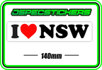 I LOVE NSW BUMPER STICKER - Jspec Stickers