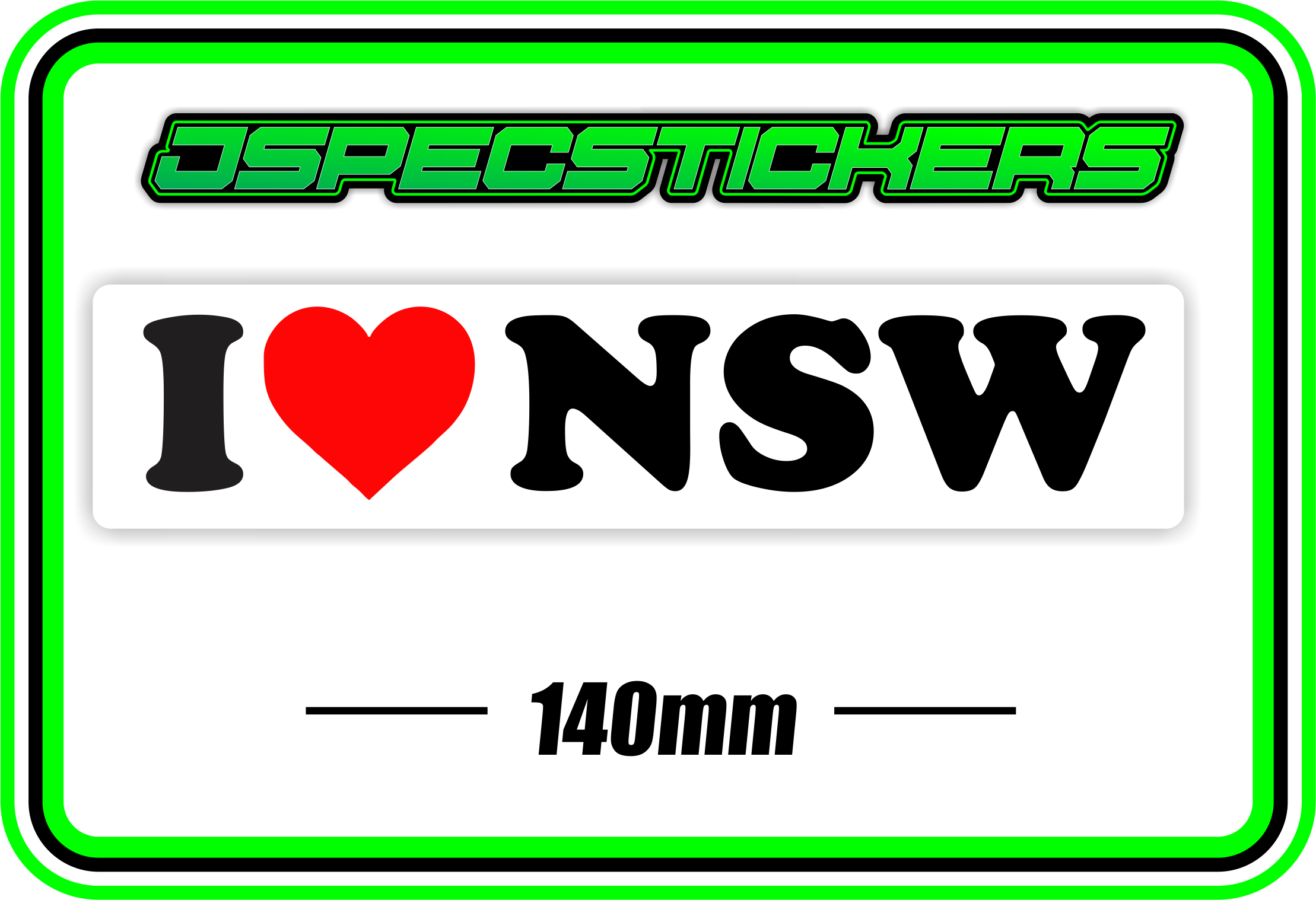 I LOVE NSW BUMPER STICKER - Jspec Stickers