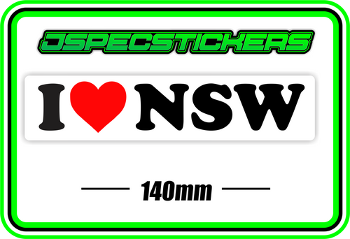 I LOVE NSW BUMPER STICKER - Jspec Stickers