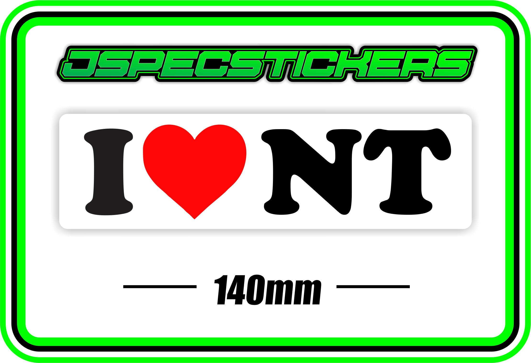 I LOVE NT BUMPER STICKER - Jspec Stickers