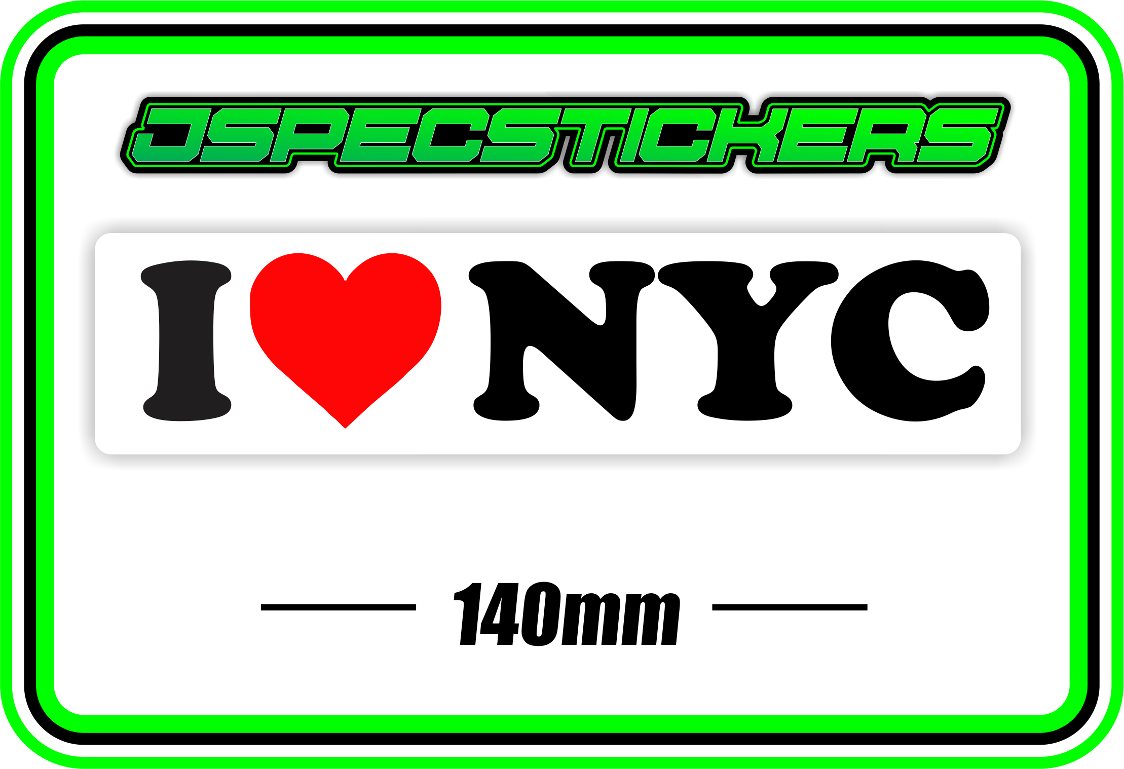 I LOVE NYC BUMPER STICKER - Jspec Stickers