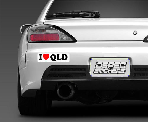 I LOVE QLD BUMPER STICKER - Jspec Stickers