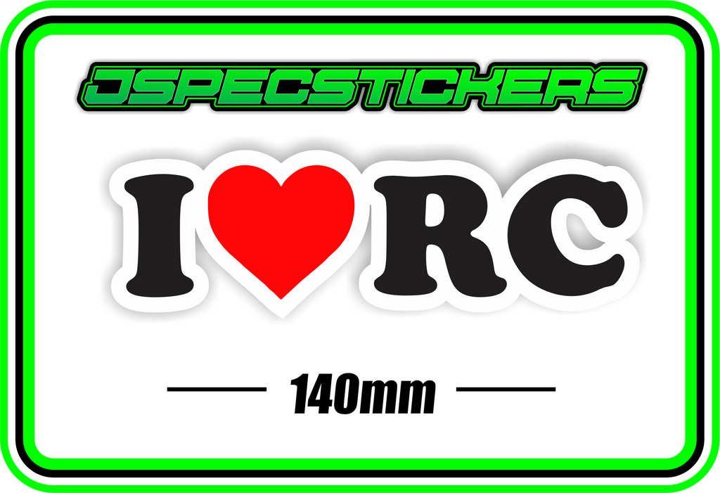 I LOVE RC BUMPER STICKER - Jspec Stickers