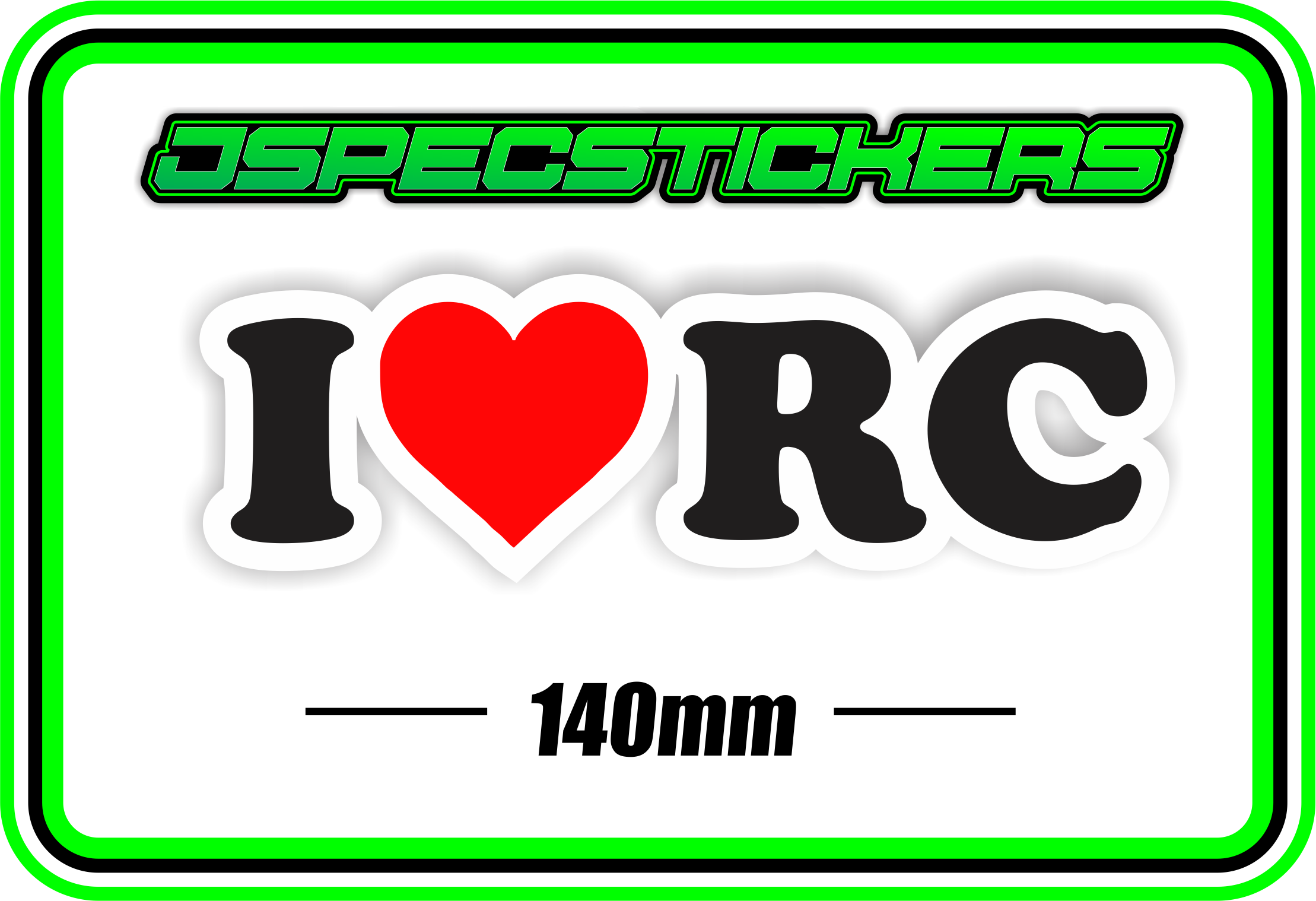 I LOVE RC BUMPER STICKER - Jspec Stickers