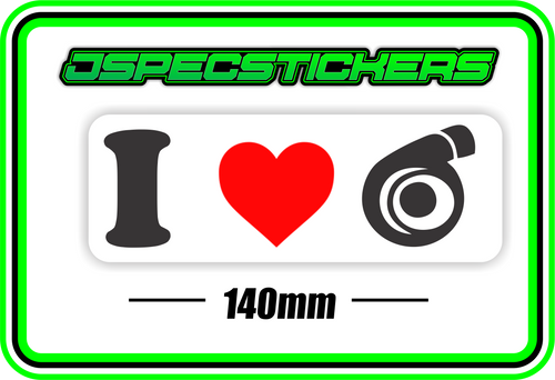 I LOVE TURBO BUMPER STICKER - Jspec Stickers
