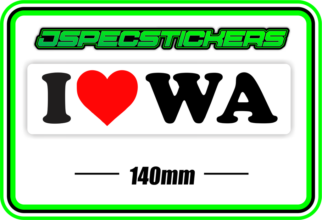 I LOVE WA BUMPER STICKER - Jspec Stickers