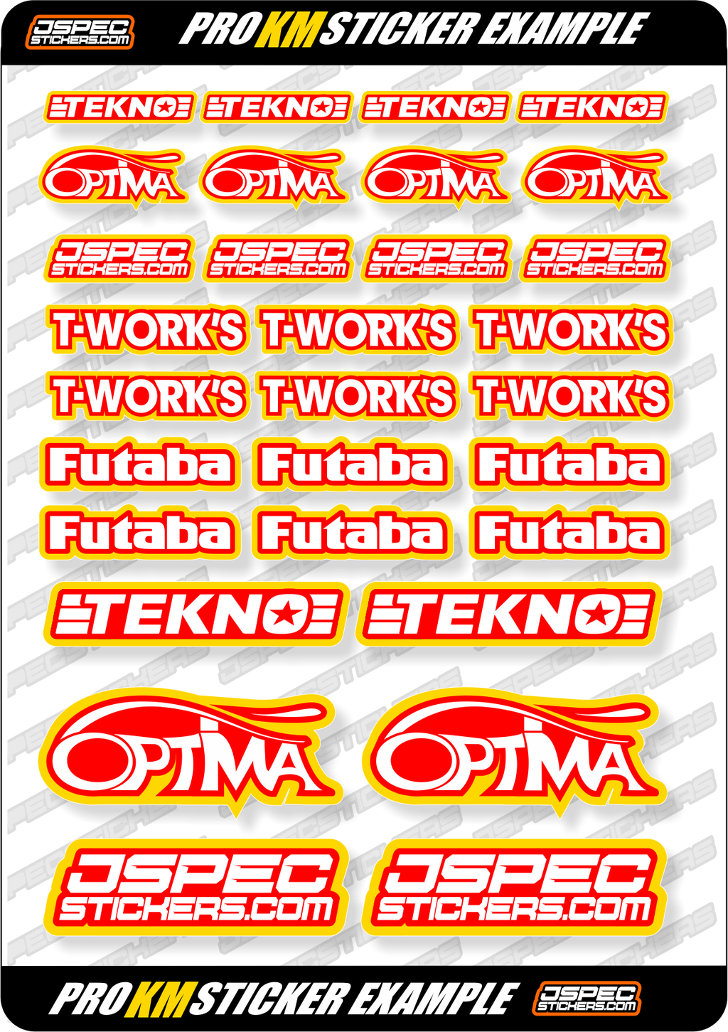 KM EDITION CUSTOM PRO STICKER SHEET - Jspec Stickers