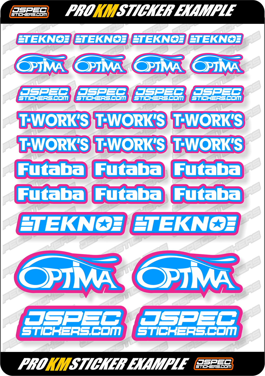 KM EDITION CUSTOM PRO STICKER SHEET - Jspec Stickers