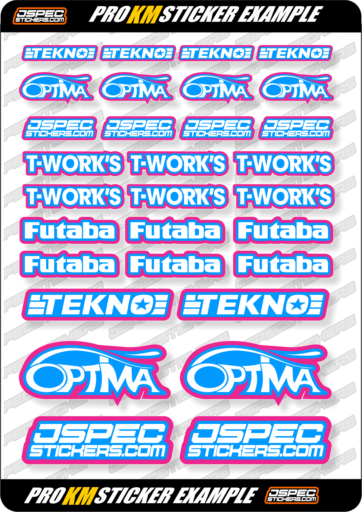KM EDITION CUSTOM PRO STICKER SHEET - Jspec Stickers