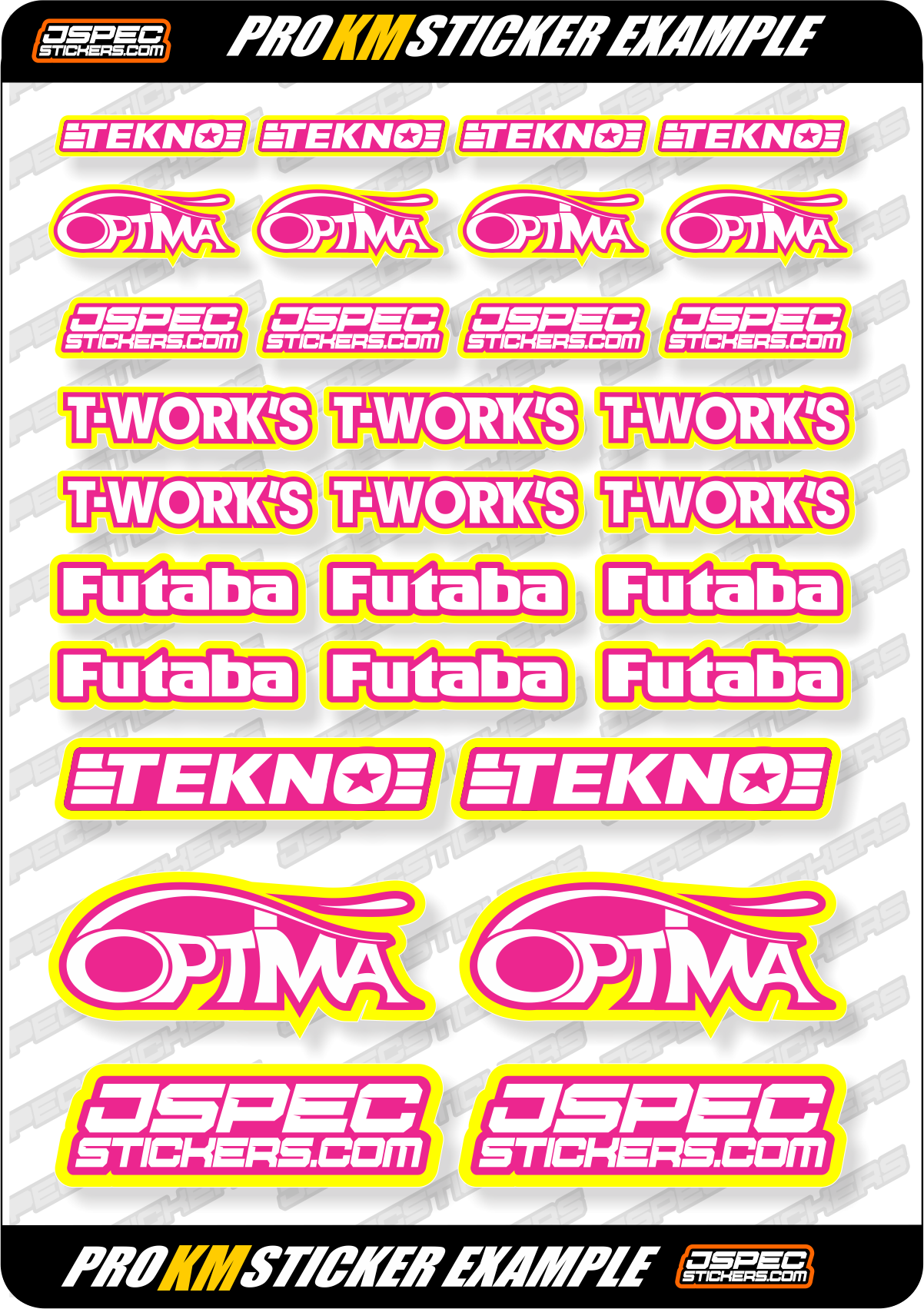 KM EDITION CUSTOM PRO STICKER SHEET - Jspec Stickers