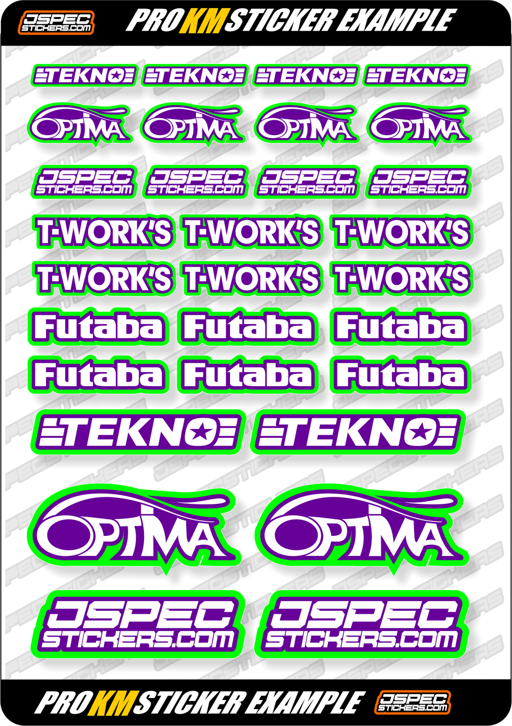 KM EDITION CUSTOM PRO STICKER SHEET - Jspec Stickers
