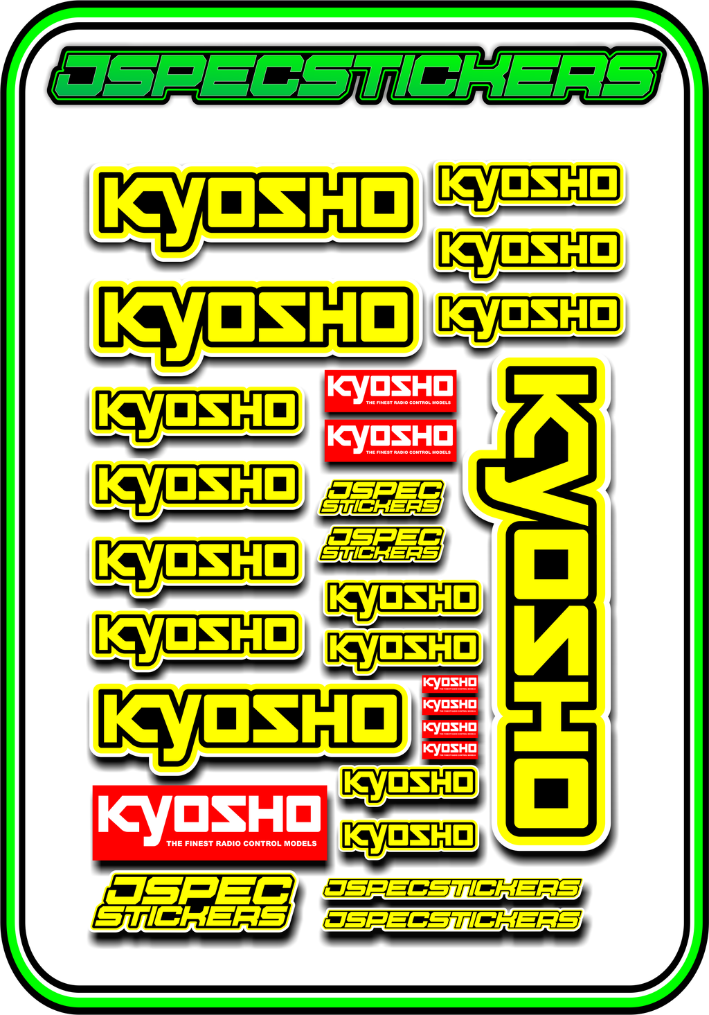 KYOSHO RC STICKER SHEET A5 - Jspec Stickers