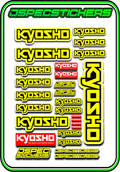 KYOSHO RC STICKER SHEET A5 - Jspec Stickers
