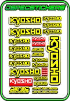 KYOSHO RC STICKER SHEET A5 - Jspec Stickers