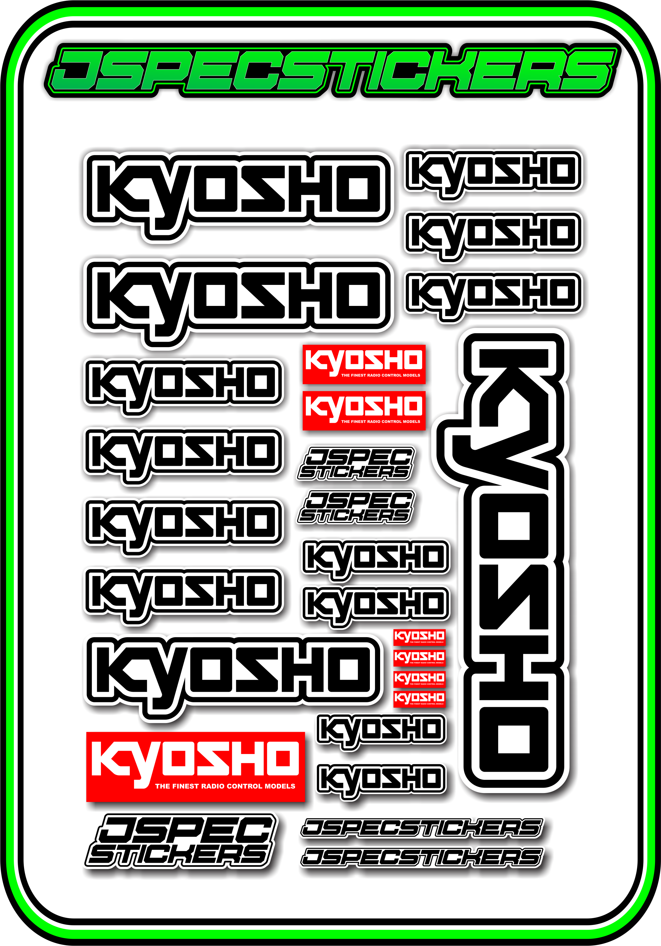 KYOSHO STICKER SHEET A5 - Jspec Stickers