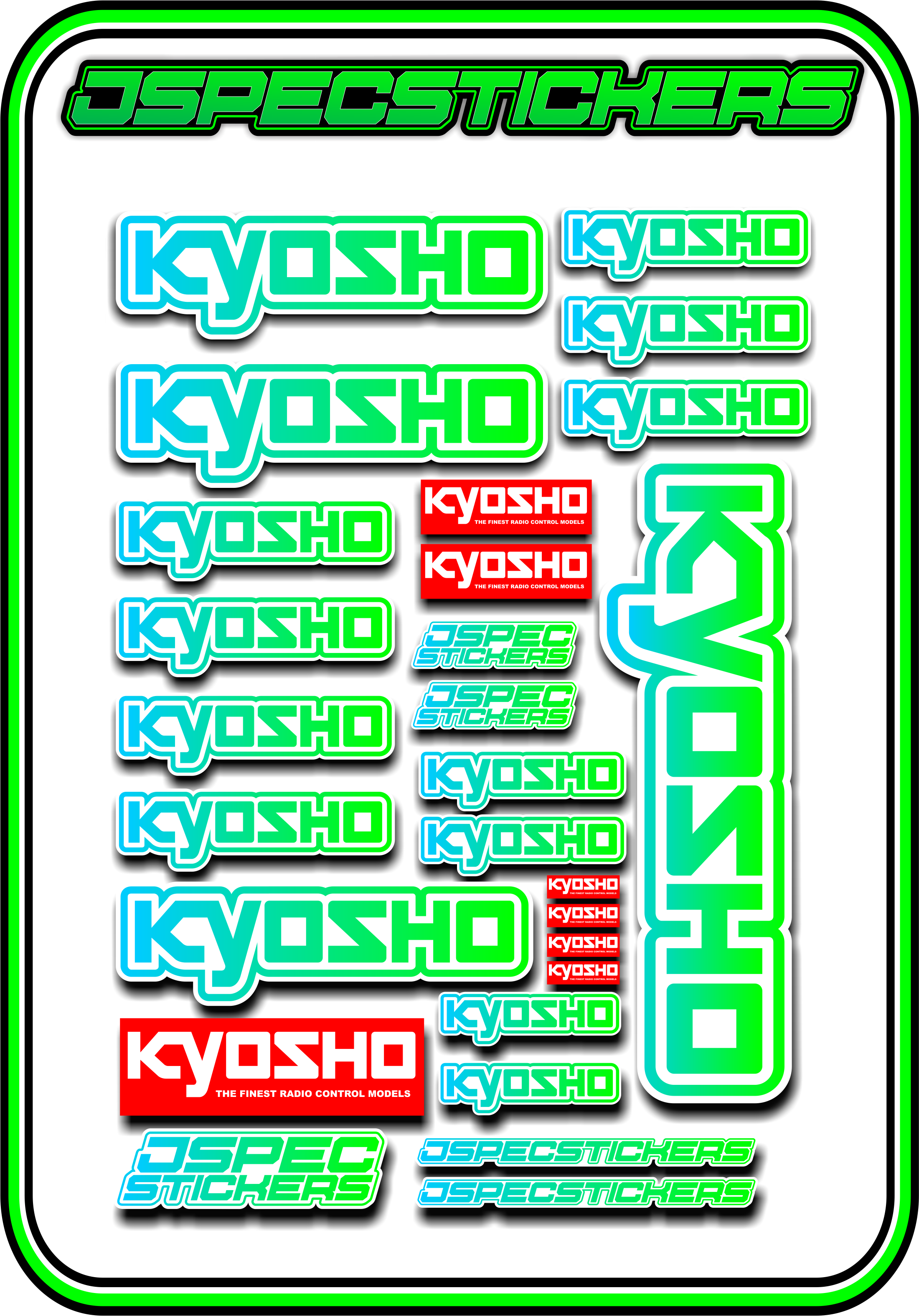 KYOSHO STICKER SHEET A5 - Jspec Stickers