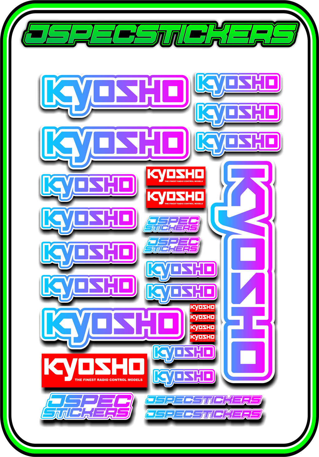 KYOSHO STICKER SHEET A5 - Jspec Stickers