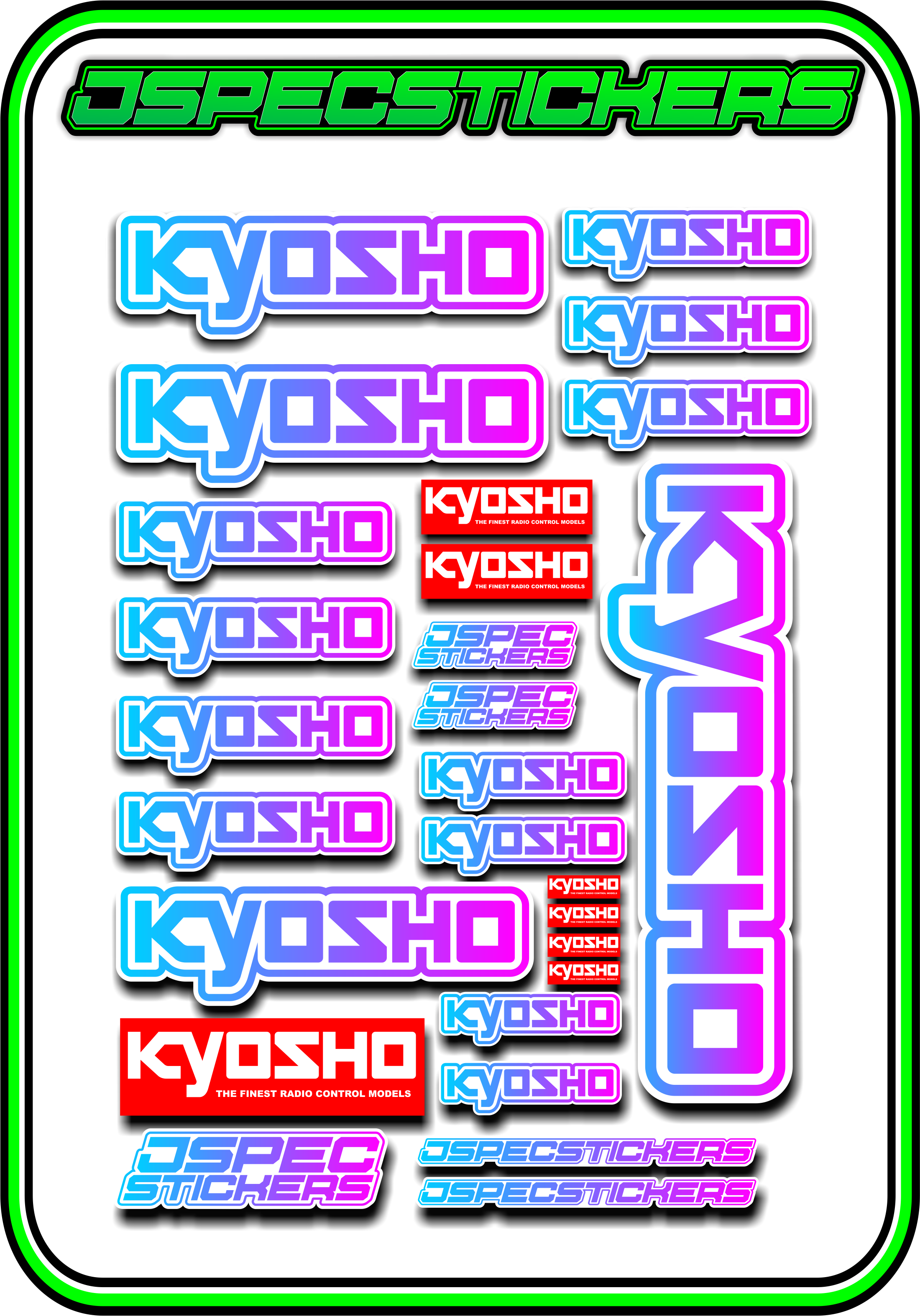 KYOSHO STICKER SHEET A5 - Jspec Stickers