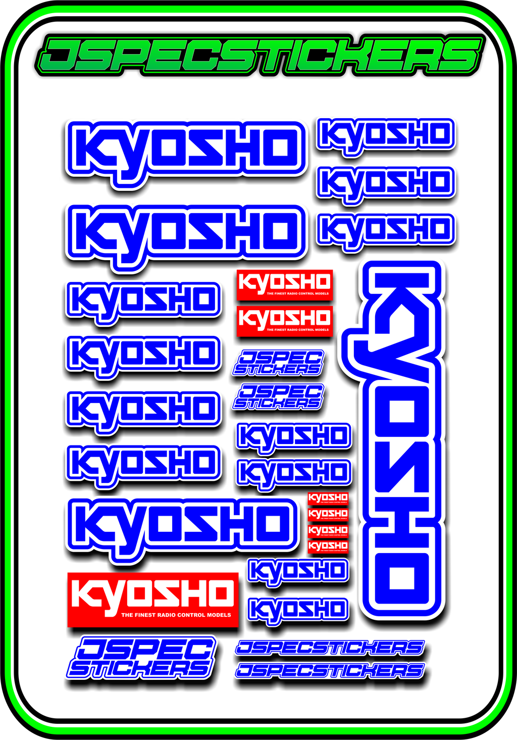 KYOSHO STICKER SHEET A5 - Jspec Stickers