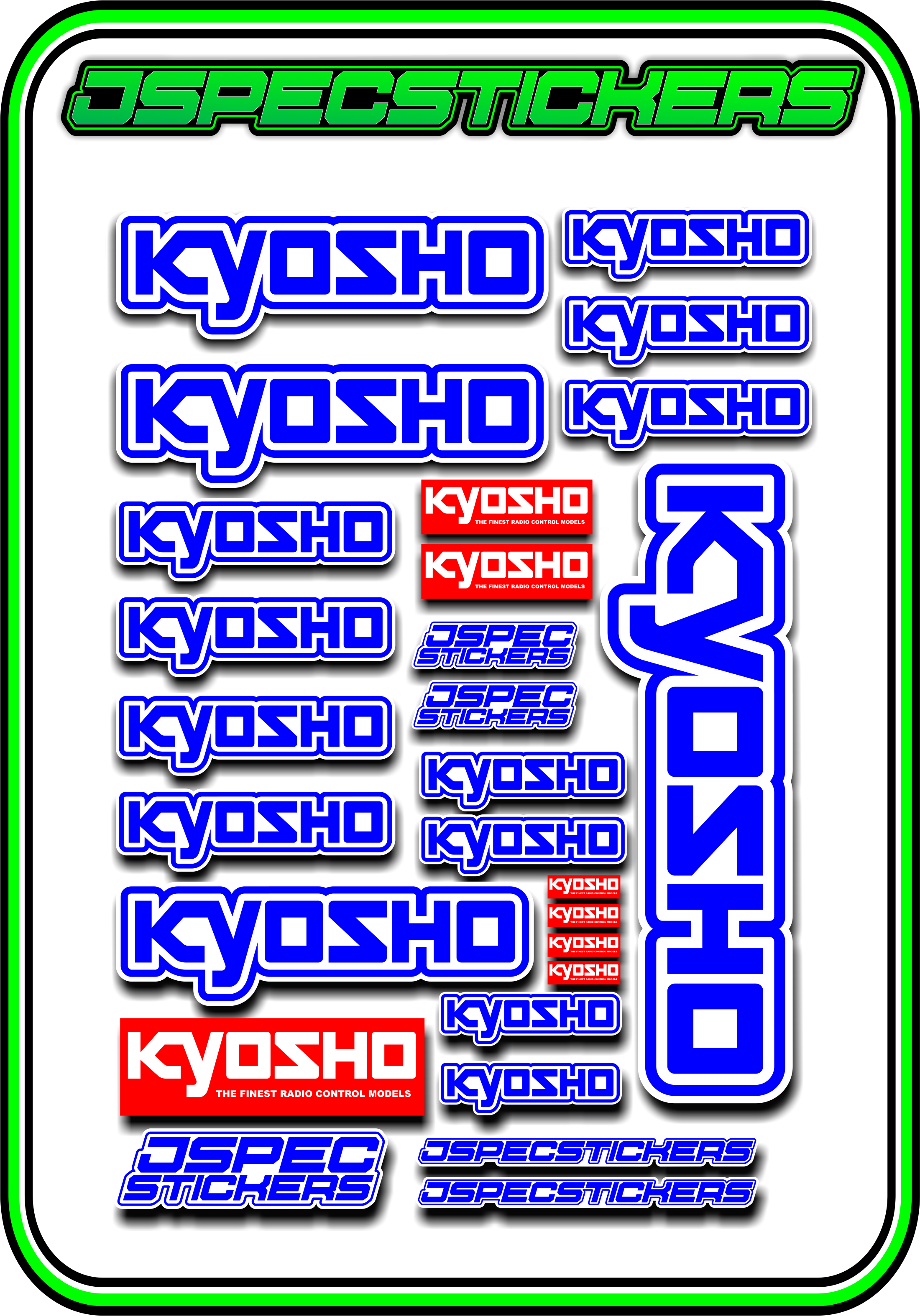 KYOSHO STICKER SHEET A5 - Jspec Stickers