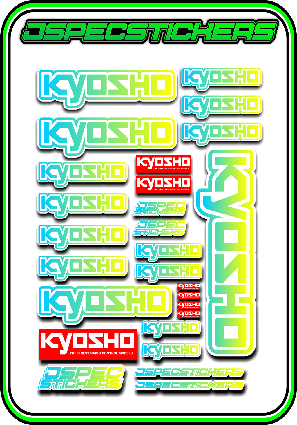 KYOSHO STICKER SHEET A5 - Jspec Stickers