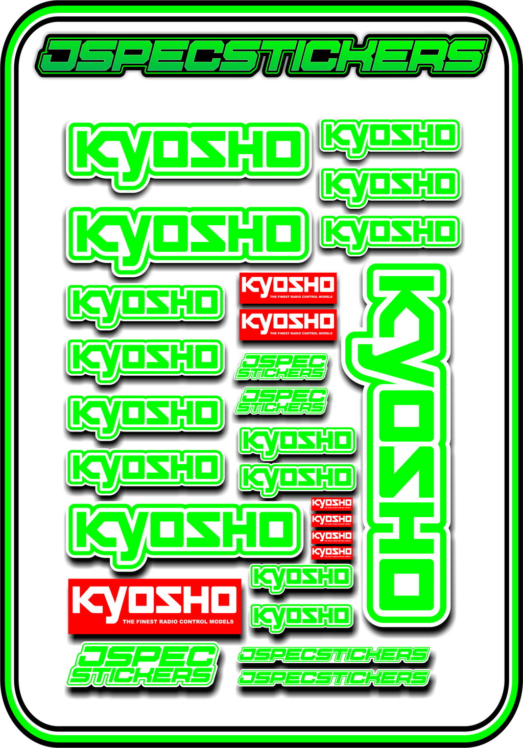 KYOSHO STICKER SHEET A5 - Jspec Stickers
