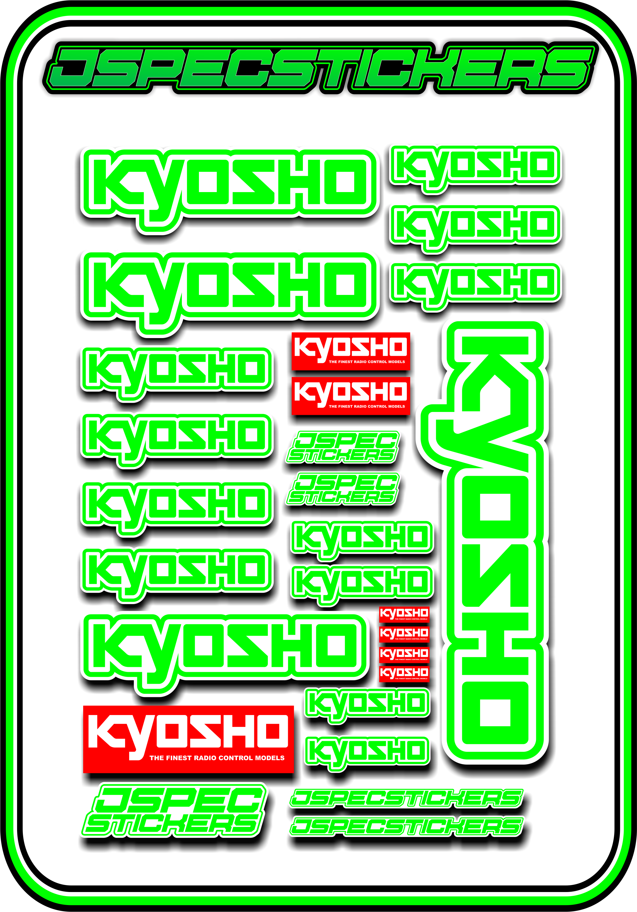 KYOSHO STICKER SHEET A5 - Jspec Stickers