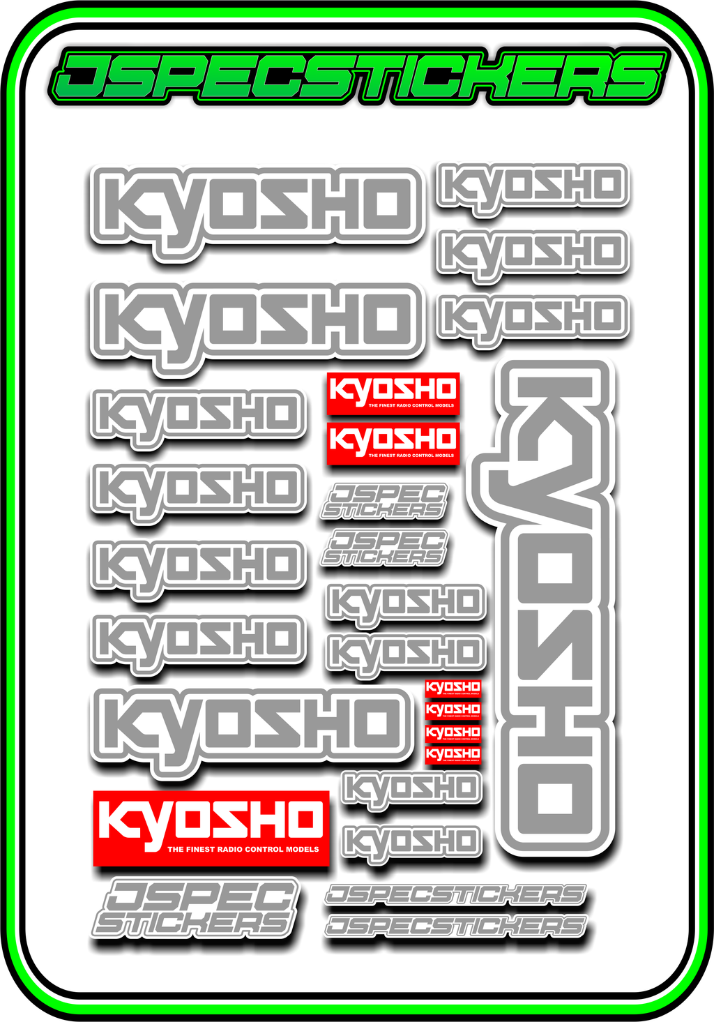 KYOSHO STICKER SHEET A5 - Jspec Stickers