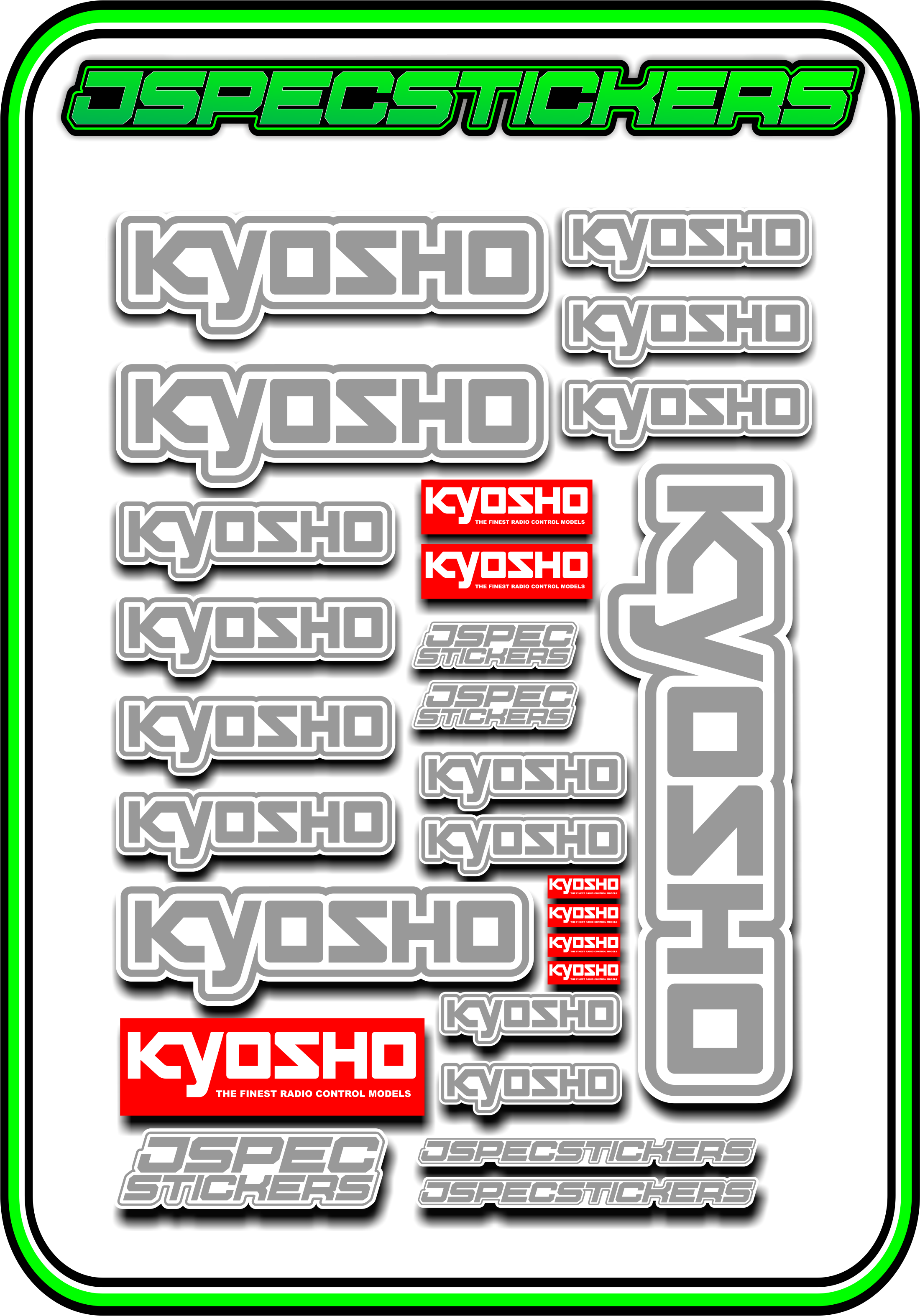 KYOSHO STICKER SHEET A5 - Jspec Stickers