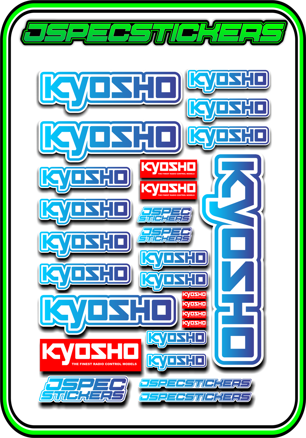 KYOSHO STICKER SHEET A5 - Jspec Stickers