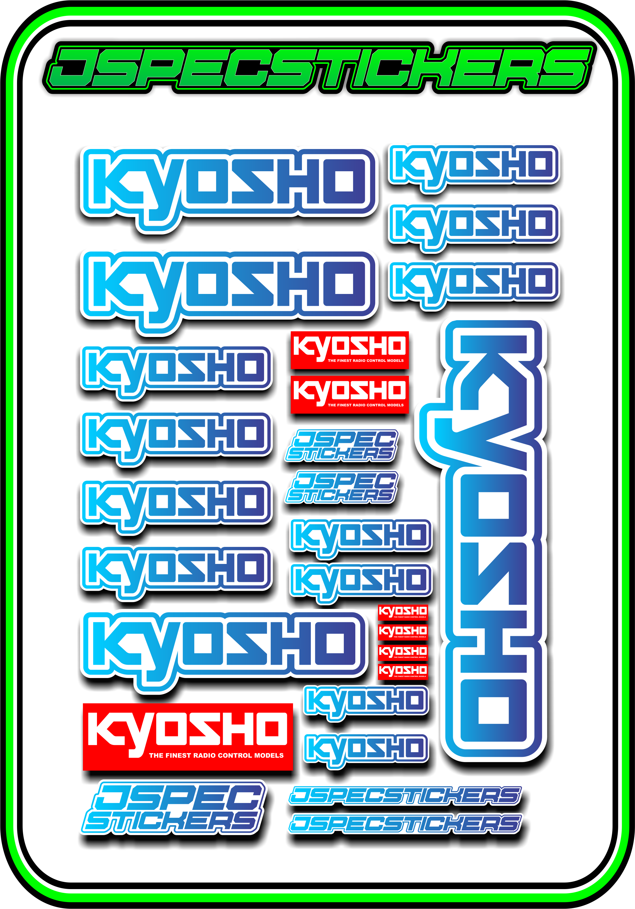 KYOSHO STICKER SHEET A5 - Jspec Stickers