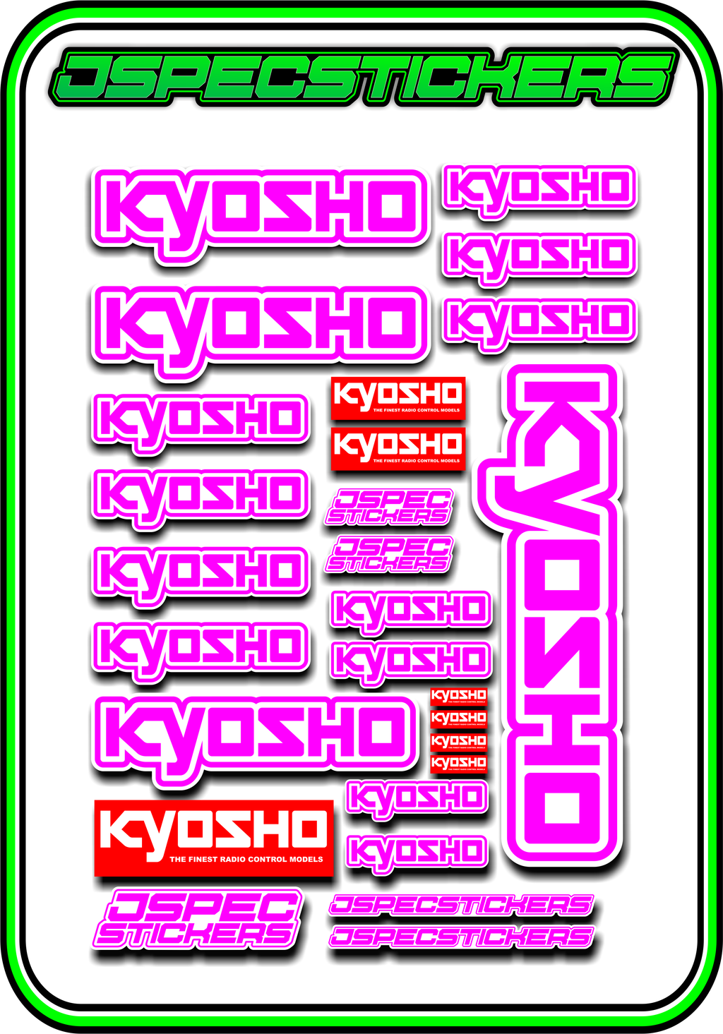 KYOSHO STICKER SHEET A5 - Jspec Stickers