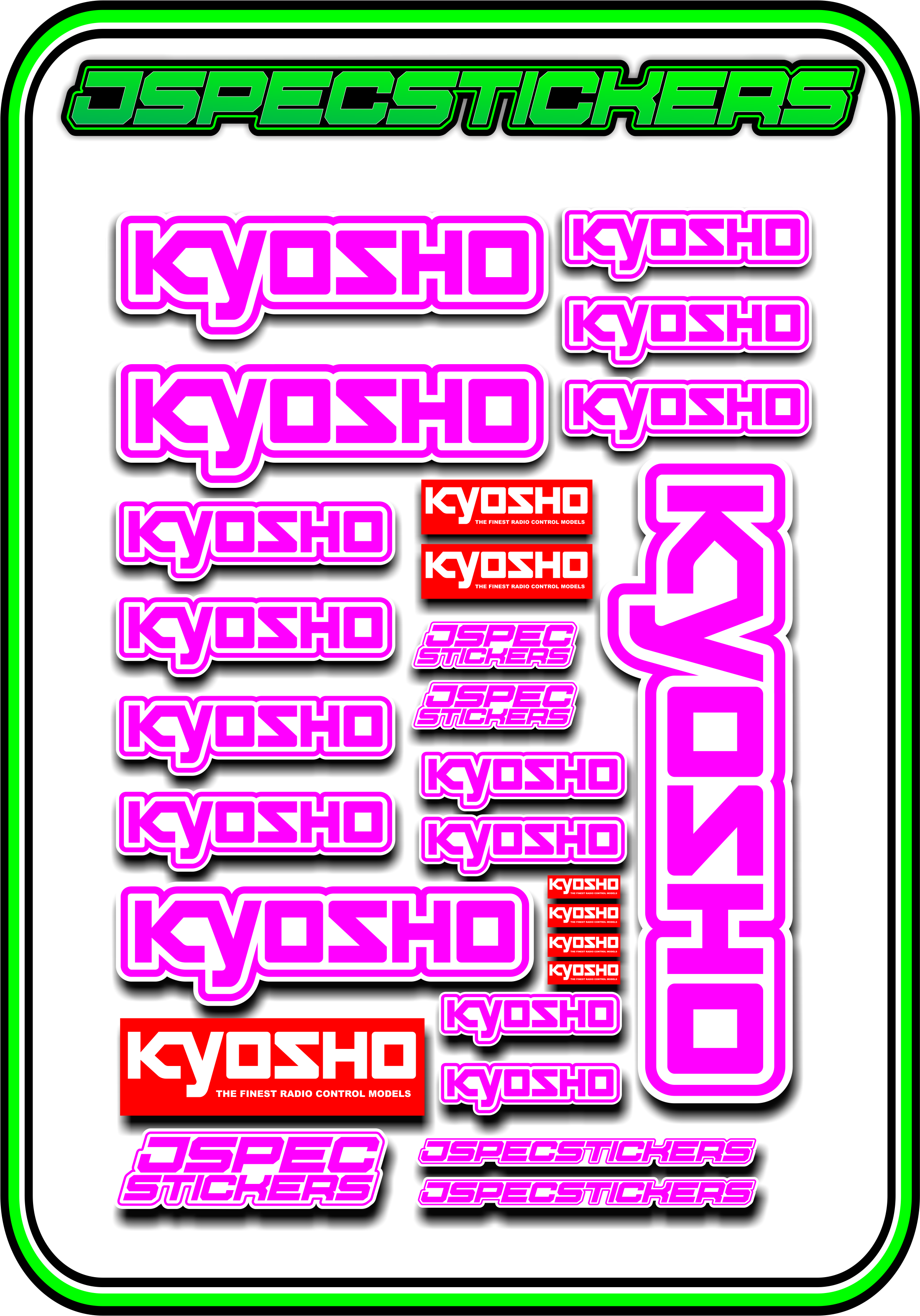 KYOSHO STICKER SHEET A5 - Jspec Stickers