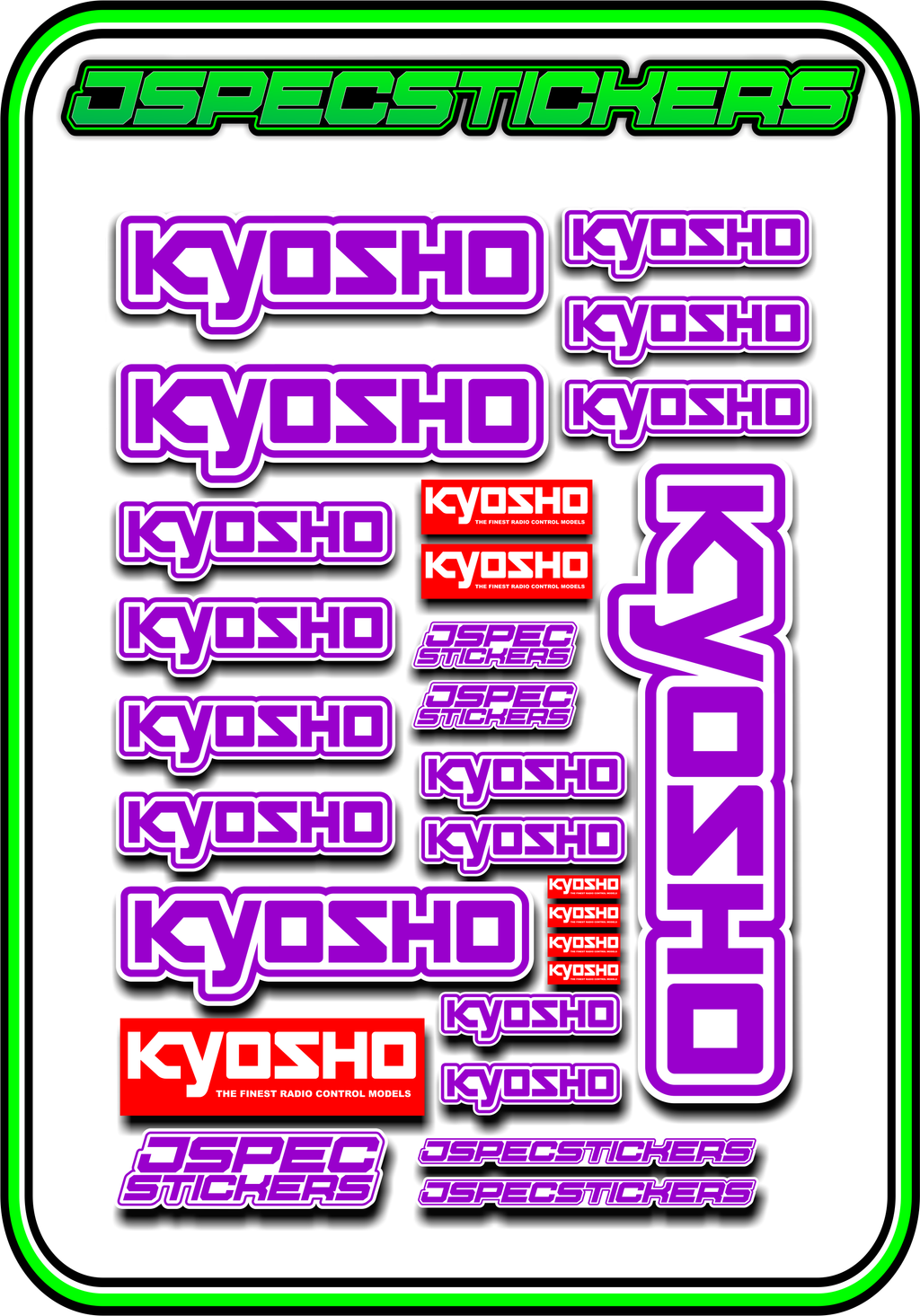 KYOSHO STICKER SHEET A5 - Jspec Stickers